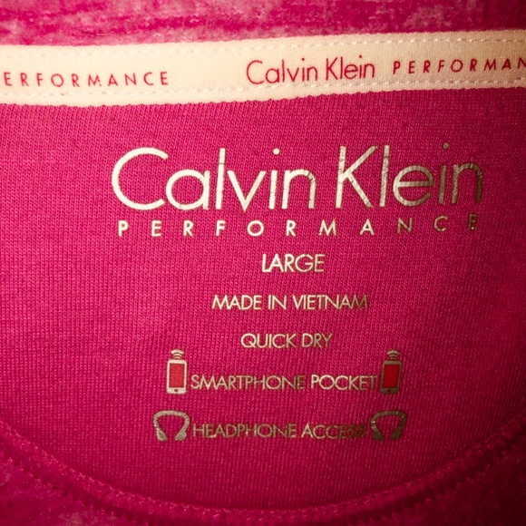 Just in Pink Marled Calvin Klein Performance zip up fleece with hood. - Picture 9 of 10